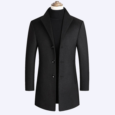 Men's Elegant Wool-Blend Overcoat – Sophisticated Style for Cold Weather