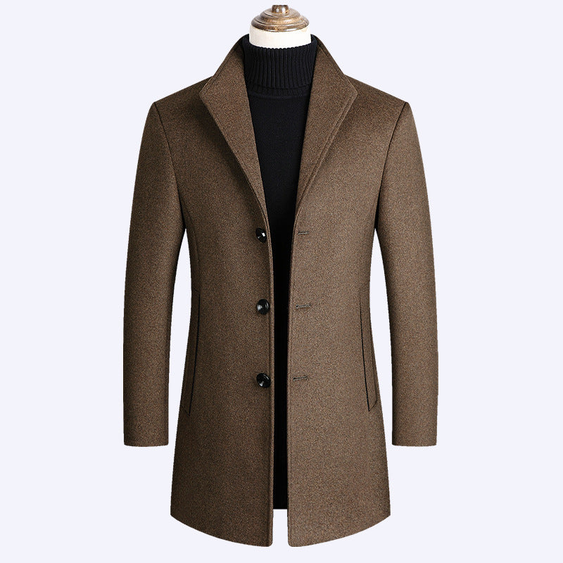 Men's Elegant Wool-Blend Overcoat – Sophisticated Style for Cold Weather