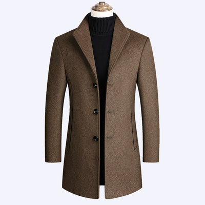 Men's Elegant Wool-Blend Overcoat – Sophisticated Style for Cold Weather