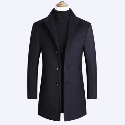 Men's Elegant Wool-Blend Overcoat – Sophisticated Style for Cold Weather