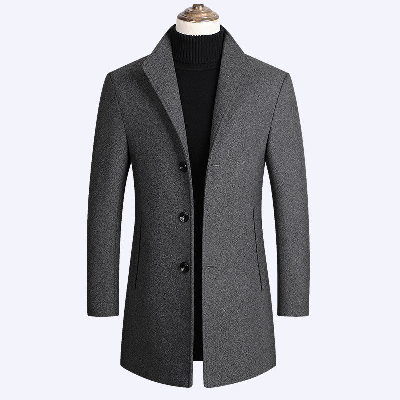 Men's Elegant Wool-Blend Overcoat – Sophisticated Style for Cold Weather