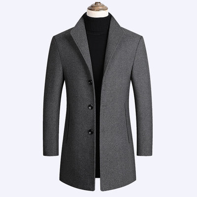 Men's Elegant Wool-Blend Overcoat – Sophisticated Style for Cold Weather