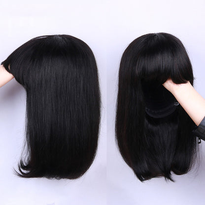 Human Hair Wig Bob with Bangs