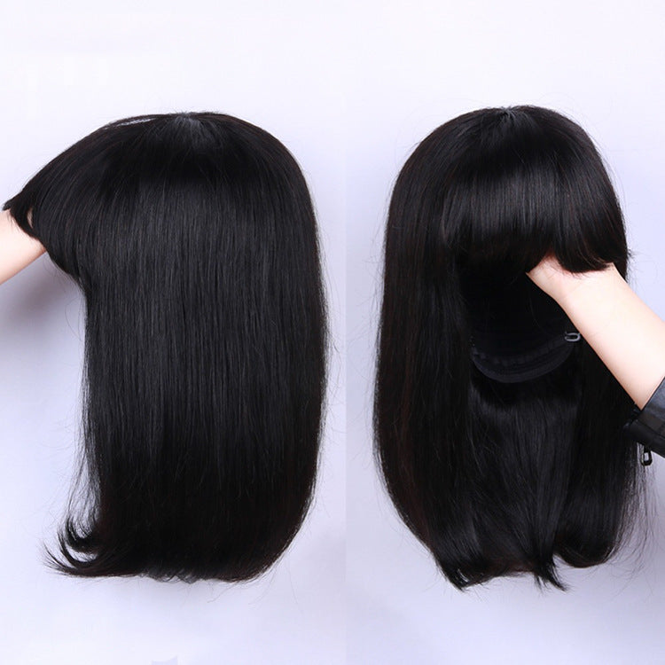 Human Hair Wig Bob with Bangs