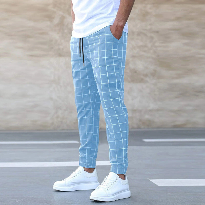 Men's Lightweight Checkered Jogger Pants – Casual, Comfortable & Stylish