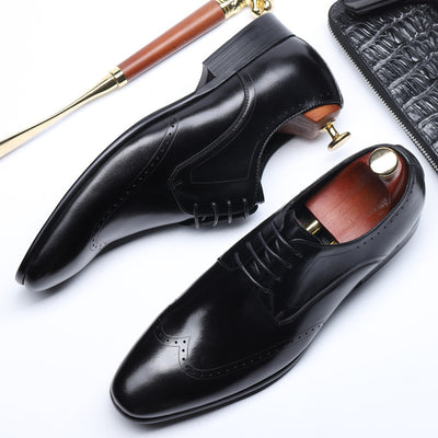 Luxury Leather Oxford Shoes – Elegant Brogue Detailing in Black & Brown