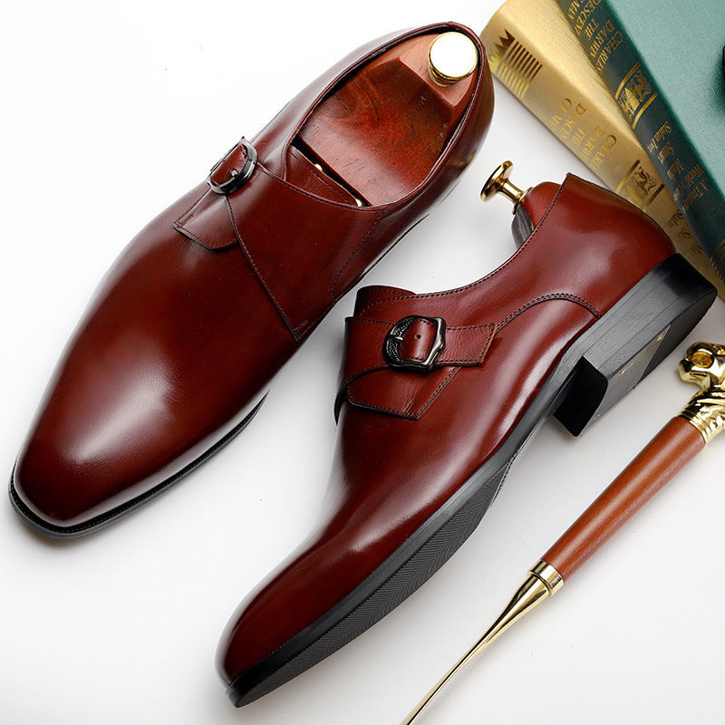 Men's Leather Dress Shoes – Classic Buckle Design
