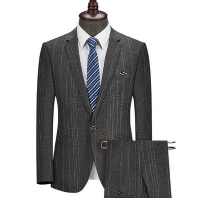 Men's Pinstripe Two-Piece Suit - Available in Multiple Colors & Sizes