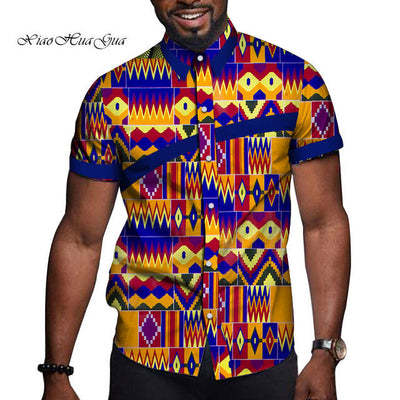 African Men’s Printed Short Sleeve T-Shirt – Vibrant Cultural Fashion