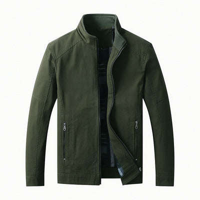 Men's Casual Faux Leather Jacket with Zipper Pockets