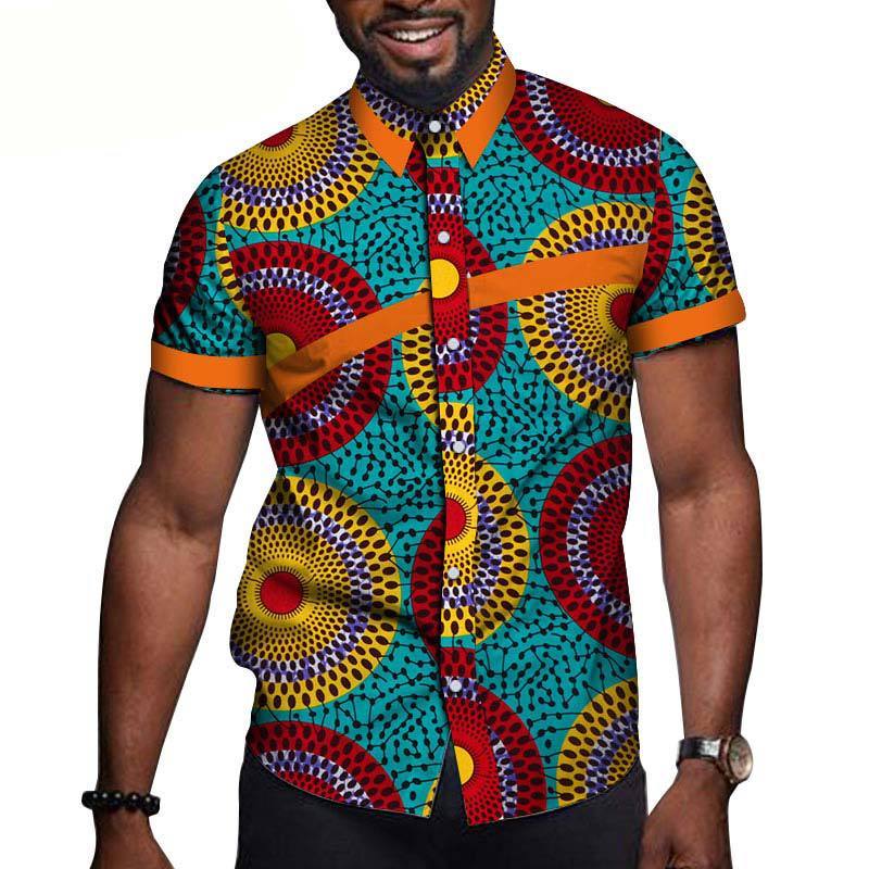 African Men’s Printed Short Sleeve T-Shirt – Vibrant Cultural Fashion