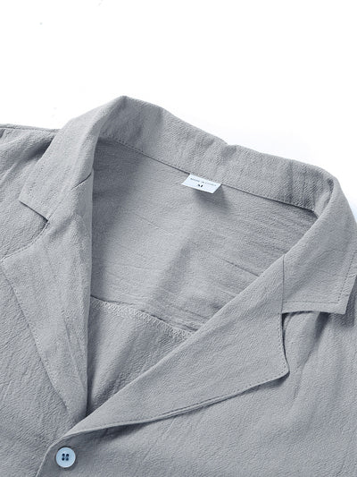 Men's Linen-Blend Short-Sleeve Casual Shirt – Stylish, Lightweight & Breathable