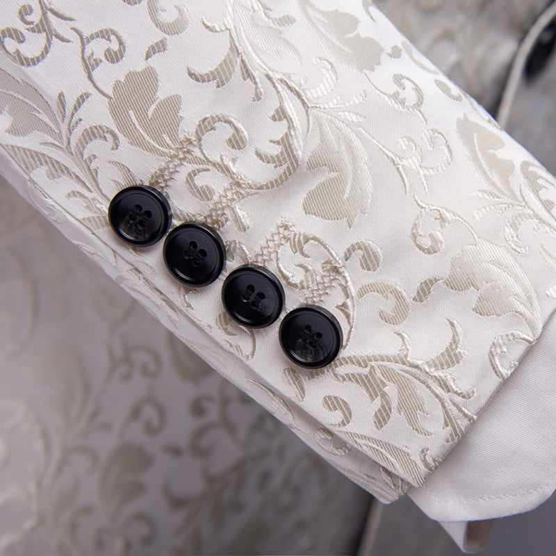 Men's Paisley Pattern Tuxedo Suit with Black Pants