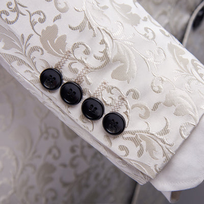Men's Paisley Pattern Tuxedo Suit with Black Pants