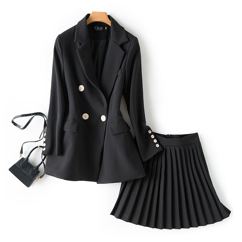 Pleated Skirt Suit Two-piece Set