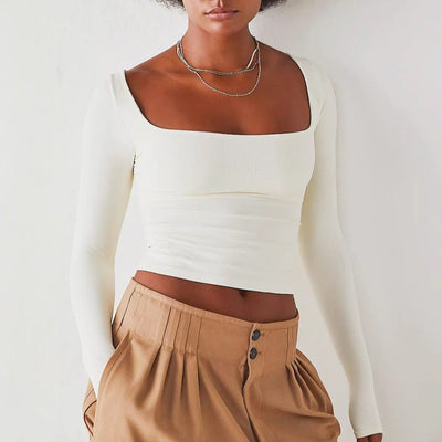 Long Sleeve Square Neckline  