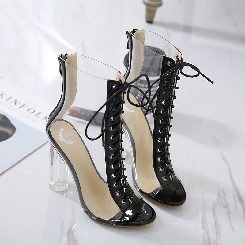 Lucky Vinyl Open-toe Heels