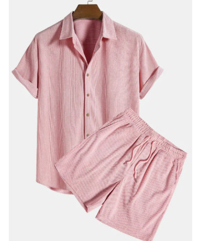 Men's Casual Loungewear Set – Soft, Comfortable, Versatile Shorts & Shirt