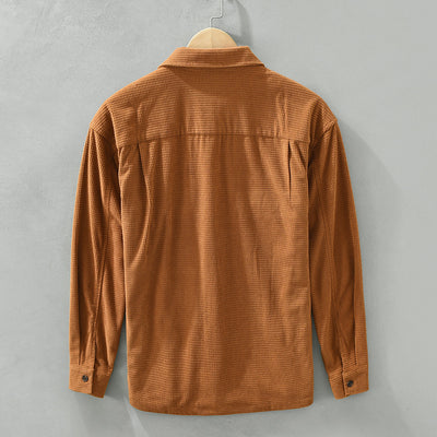 Waffle Long Sleeve Shirt Japanese Style Workwear Top