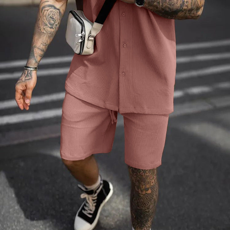 Men's Casual And Comfortable Polo Short-sleeved Shorts Suit