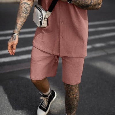 Men's Casual And Comfortable Polo Short-sleeved Shorts Suit