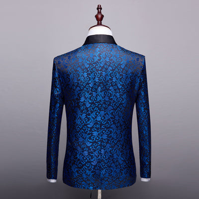 Men's Paisley Pattern Tuxedo Suit with Black Pants
