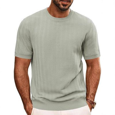 Men's Summer Hollow Breathable Sweater Solid Color T-shirt