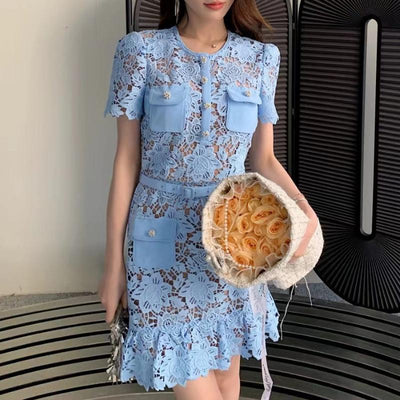Darling Light Blue Lace Dress