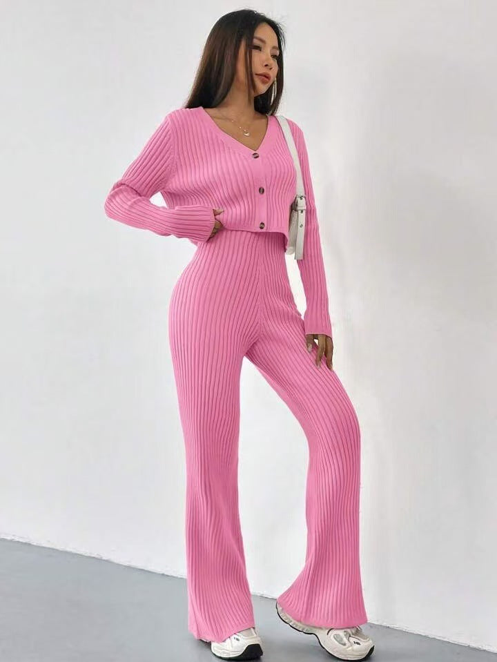 Lauren Lounge Knitted Two-piece Bootcut Set