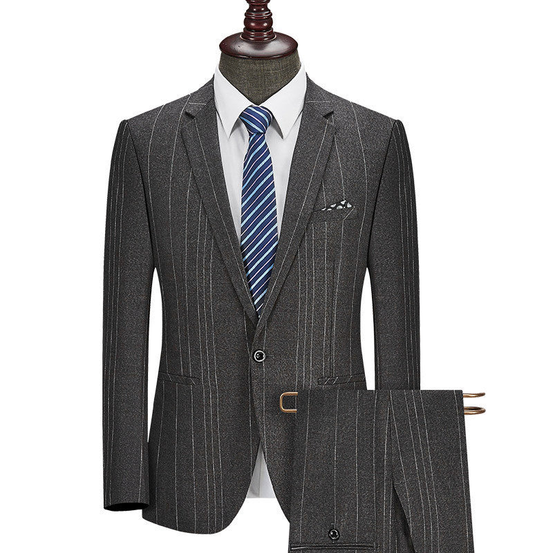 Men's Pinstripe Two-Piece Suit - Available in Multiple Colors & Sizes