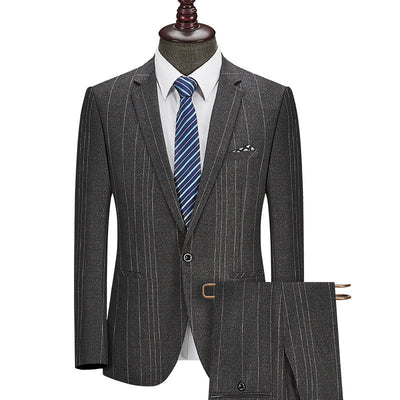 Men's Pinstripe Two-Piece Suit - Available in Multiple Colors & Sizes