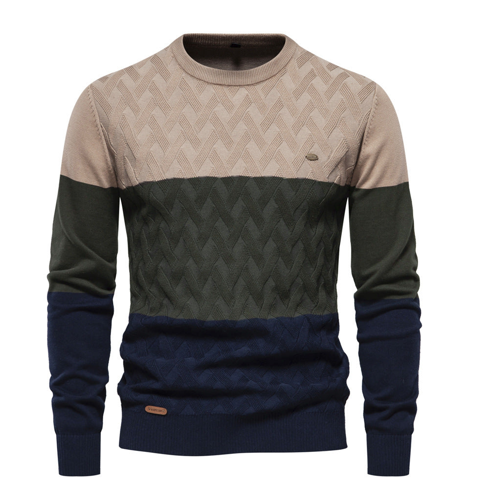 Men's Colorblock Patterned Sweater – Stylish Warmth with Modern Design