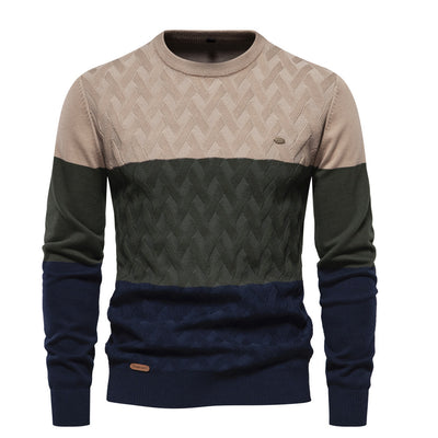 Men's Colorblock Patterned Sweater – Stylish Warmth with Modern Design