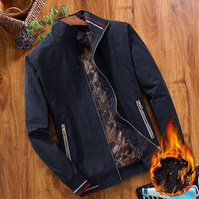 Men's Warm Faux Fur-Lined Bomber Jacket – Stylish Comfort for Cold Days