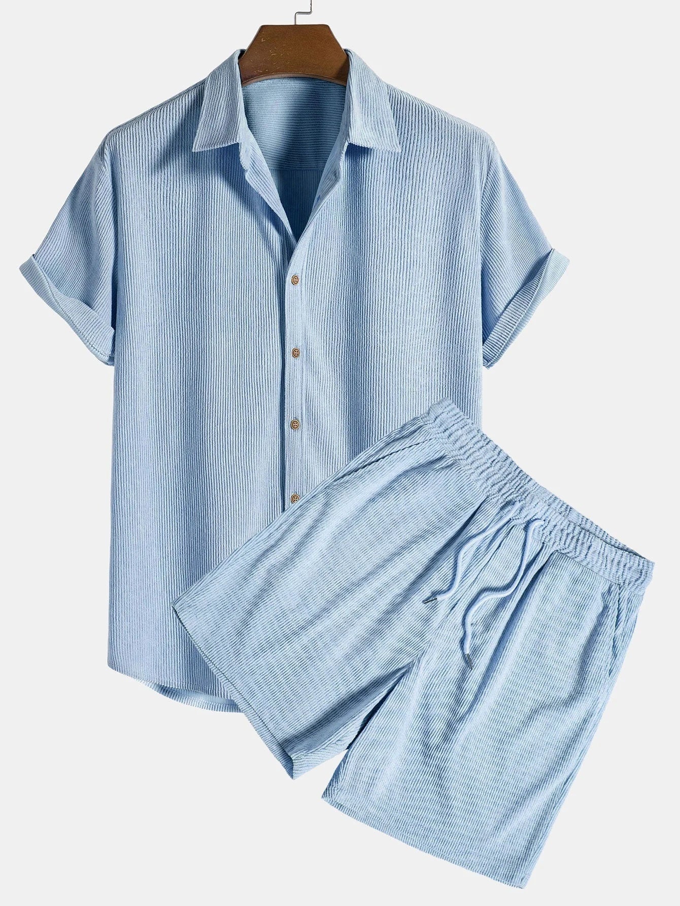 Men's Casual Loungewear Set – Soft, Comfortable, Versatile Shorts & Shirt