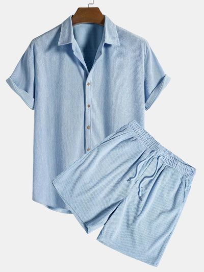 Men's Casual Loungewear Set – Soft, Comfortable, Versatile Shorts & Shirt