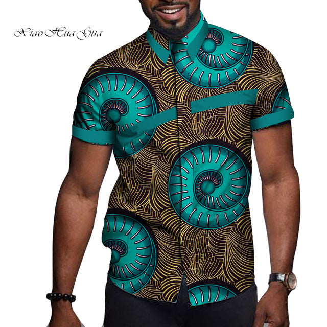 African Men’s Printed Short Sleeve T-Shirt – Vibrant Cultural Fashion