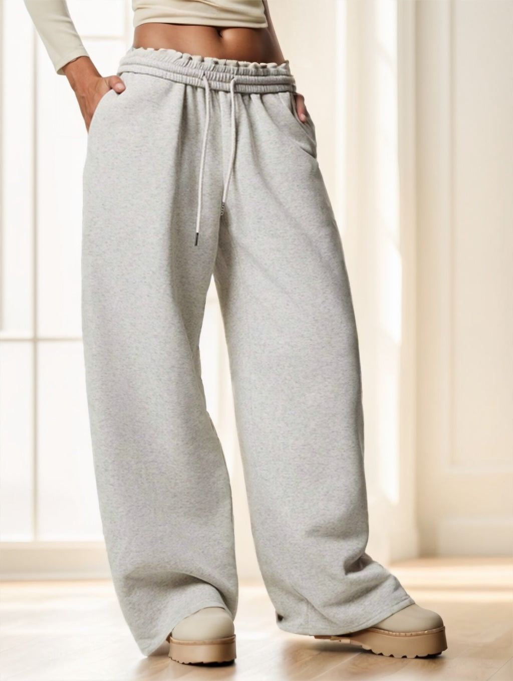 Thermal Lined Wide Leg Sweatpants