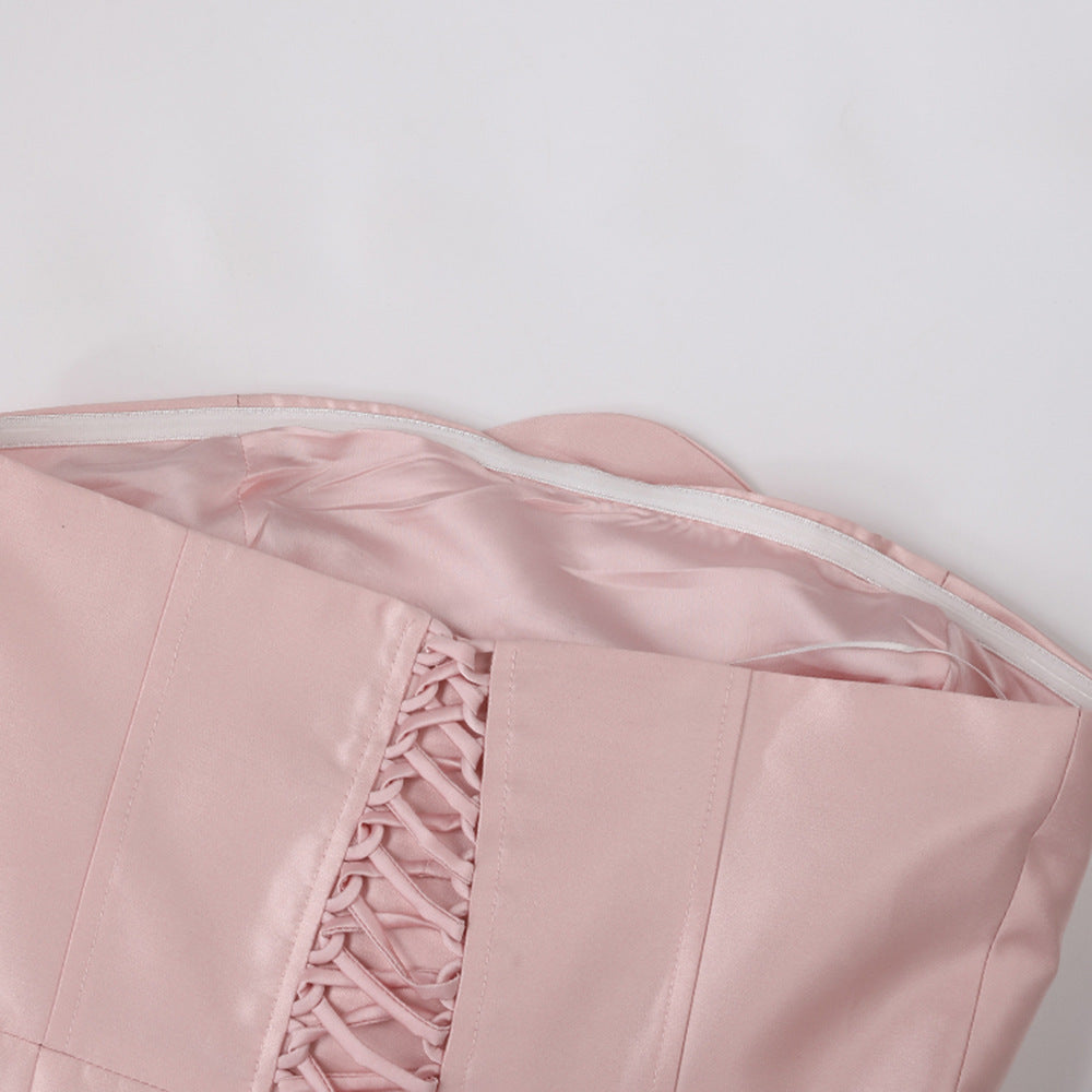 Large Flower Stitching Sleeveless Dress