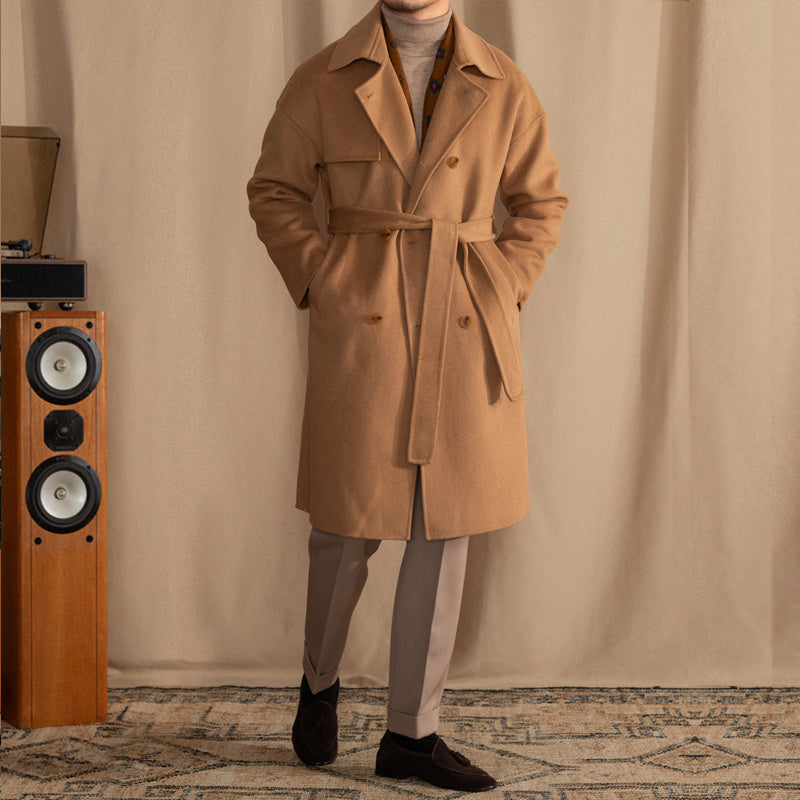 Timeless Elegance: Men's Classic Camel Overcoat