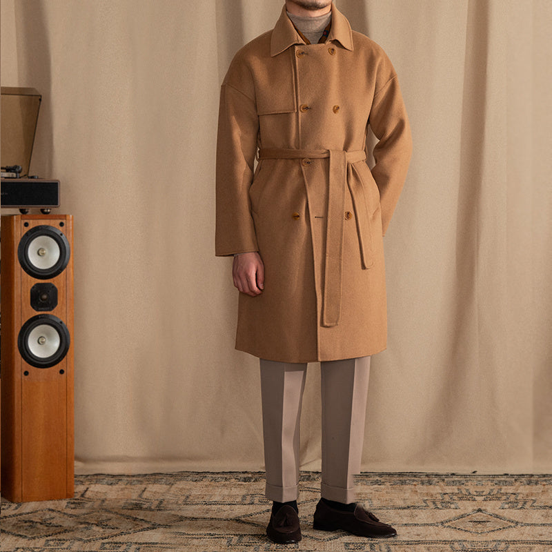 Timeless Elegance: Men's Classic Camel Overcoat