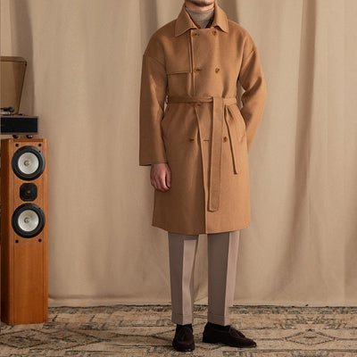 Timeless Elegance: Men's Classic Camel Overcoat