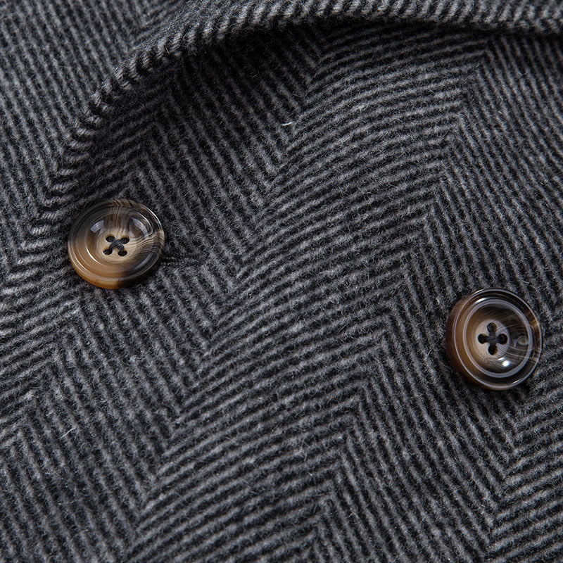 Men's Classic Double-Breasted Wool Overcoat – Timeless Elegance & Warmth