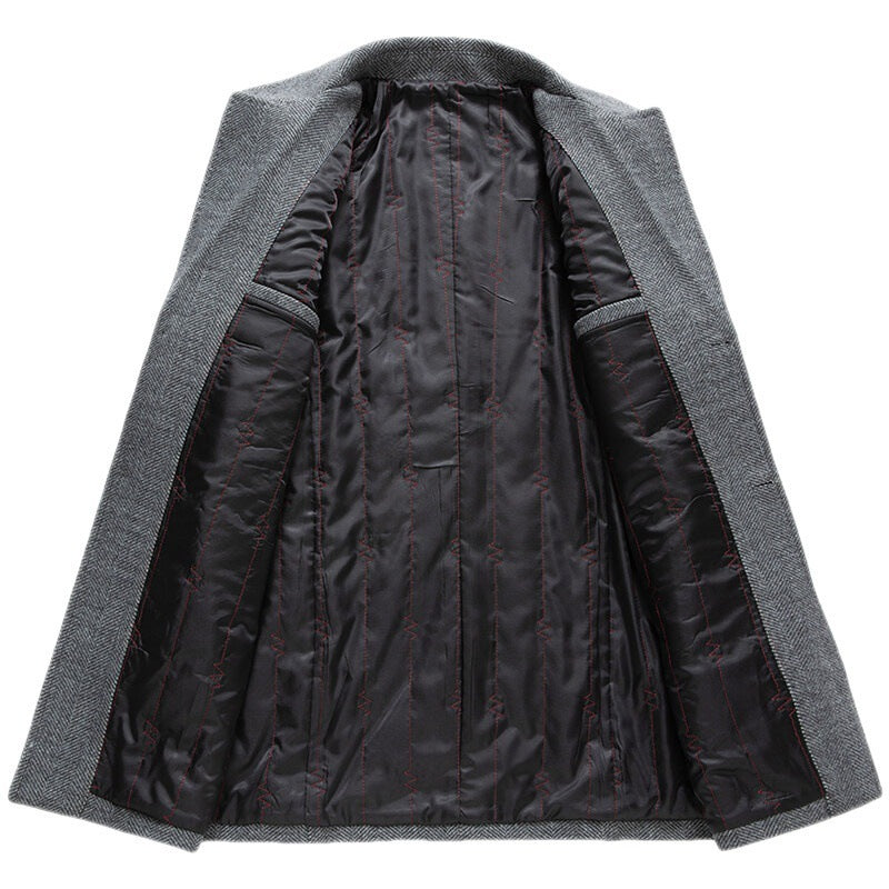 Men's Classic Gray Wool Blend Overcoat