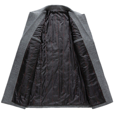 Men's Classic Gray Wool Blend Overcoat