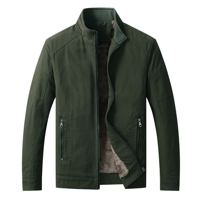Men's Casual Faux Leather Jacket with Zipper Pockets