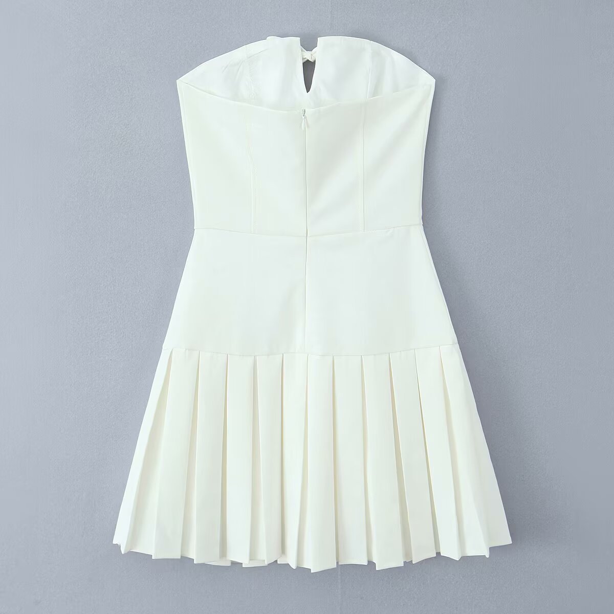 Tube Top Bow Pleated Dress