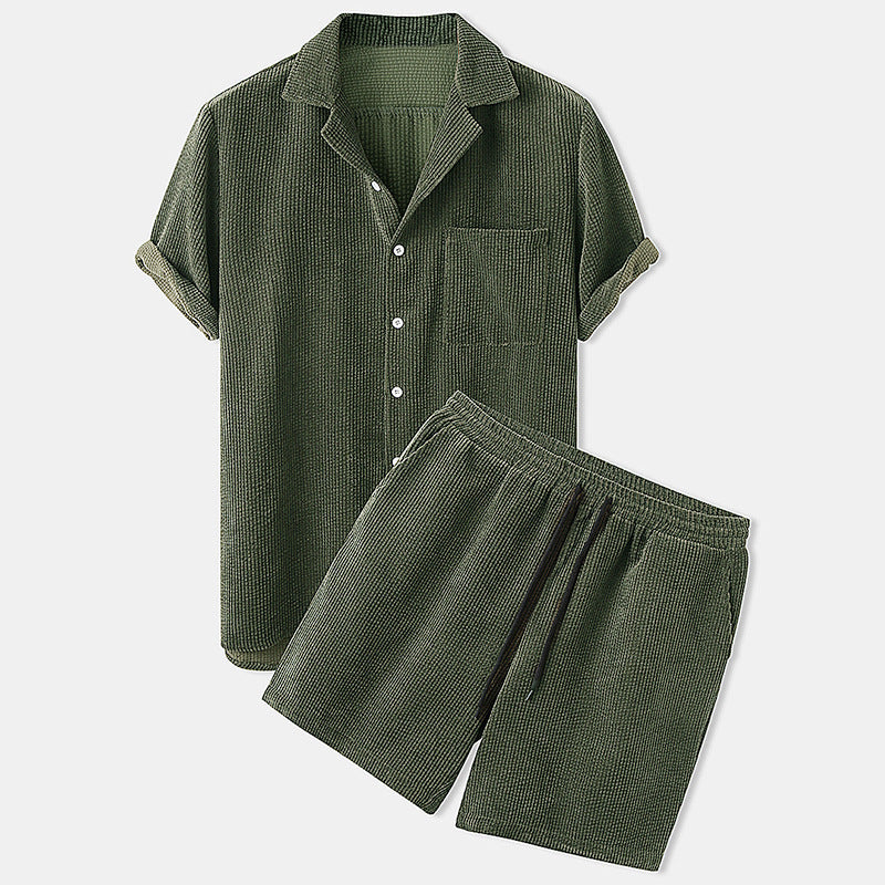 Men's Casual Loungewear Set – Soft, Comfortable, Versatile Shorts & Shirt