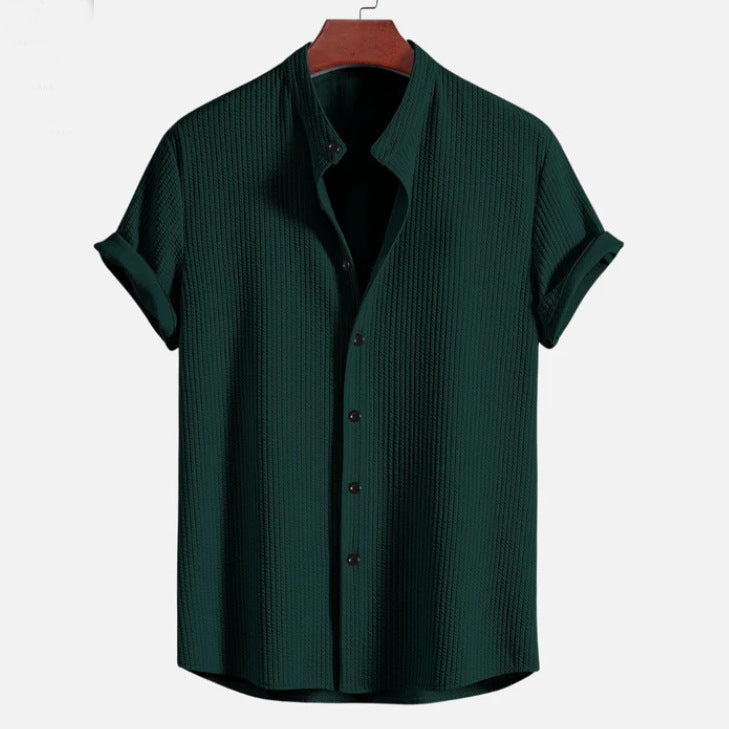 Men's Casual Short-Sleeve Button-Down Shirt – Lightweight, Stylish, & Breathable