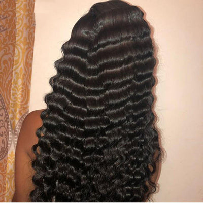 13X4 Deep Wave Lace Frontal Human Hair Wig